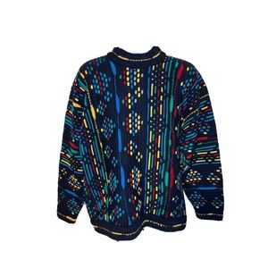 vintage coogi sweater wool rainbow abstract 90s style crewneck